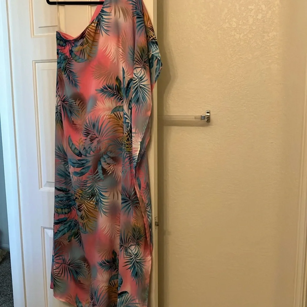 Tropical Print One-Shoulder Dress - Picture 1 of 1